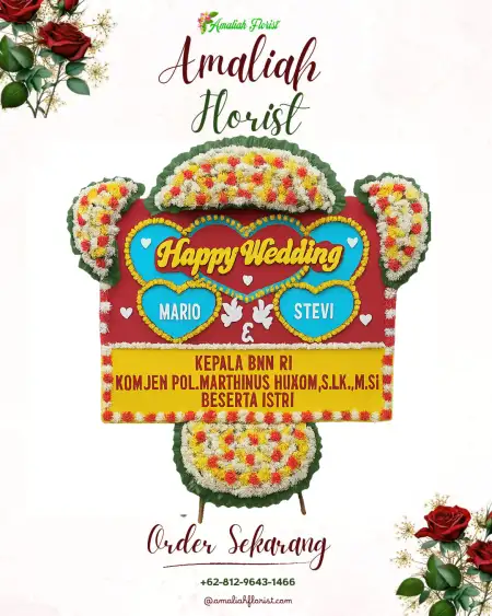 Papan Bunga Pernikahan Parda Haga